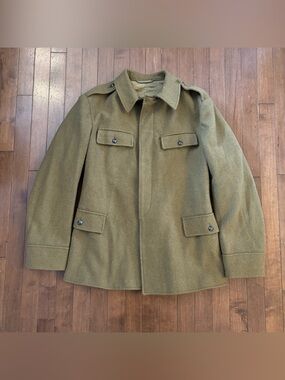 Vintage Romanian Army Military Heavy Wool Small Jacket Field Combat Olive 80’s